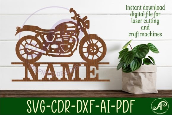 Download Motorbike Name Sign Svg Laser Cut File - Laser cut file Collection