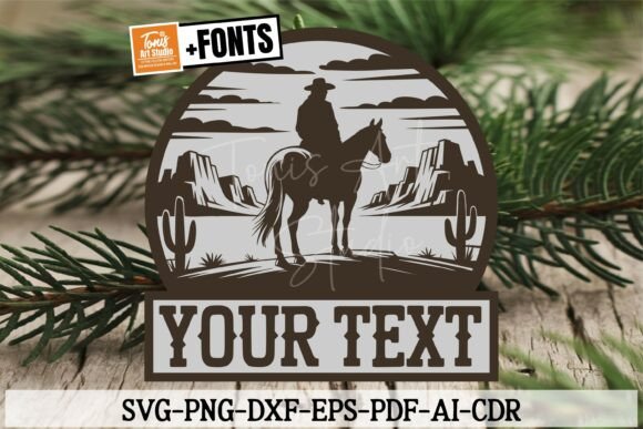 Download Cowboy Name Sign Svg, Laser Cut File - Laser cut file Collection