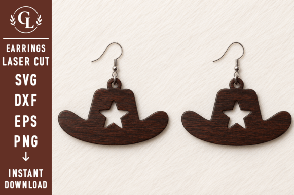 Download Western Earrings SVG Laser Cut File - Laser cut file Collection