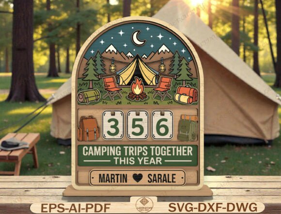 Download Camping Trips Tracker Laser Cut File - Laser cut file Collection