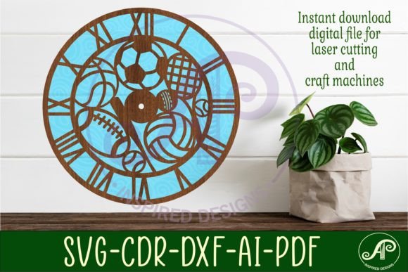 Download Sports Ball Wall Clock Laser Cut Files - Laser cut file Collection