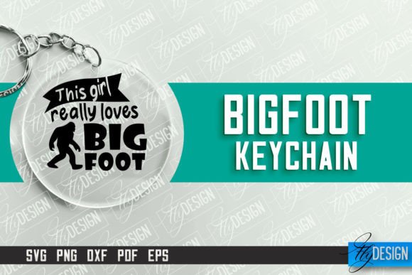Download Bigfoot Keychain Design | Round Keychain - Keychain design Collection