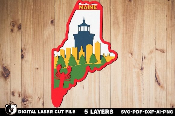Download Maine SVG, 3D Layered Laser Cut Files - Laser cut file Collection