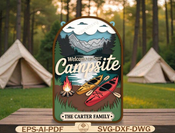 Download Campsite Welcome Sign Laser Cut File - Laser cut file Collection