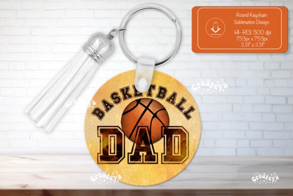 Download Basketball Dad Round Keychain Design - Keychain design Collection