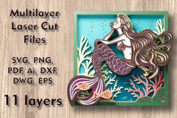Download Mermaid 3D Multilayer Laser Cut Files - Laser cut file Collection