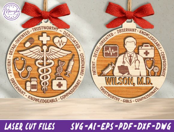Download Doctor Ornament Laser Cut File SVG - Laser cut file Collection