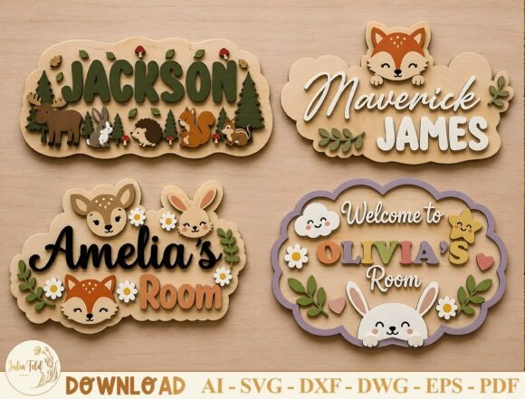 Download Personalized Nursery Sign SVG Bundle - Premium Resources