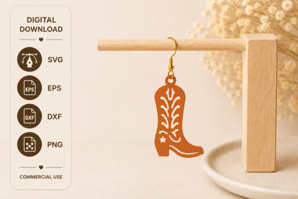 Download Western Earrings SVG Laser Cut File - Laser cut file Collection