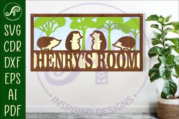 Download Hedgehogs Scene Name Sign SVG 3 Layer - Premium Resources
