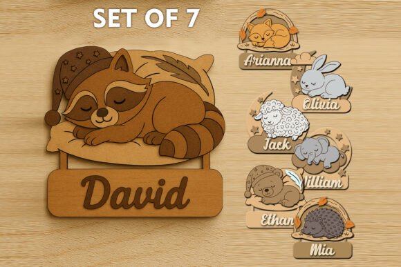 Download Personalized Sleeping Animals Kids Name - Premium Resources