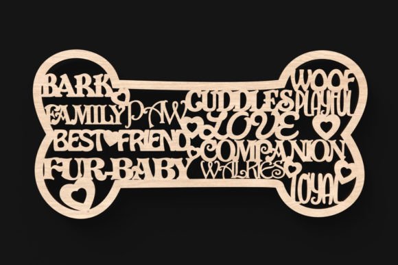 Download Dog Bone Words Sign Svg Laser Cut Files - Laser cut file Collection