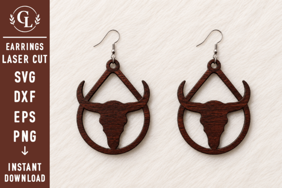 Download Western Earrings SVG Laser Cut File - Laser cut file Collection