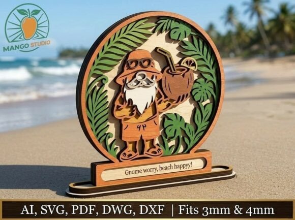 Download Summer Gnome 3D Layered Laser Cut File - Laser cut file Collection