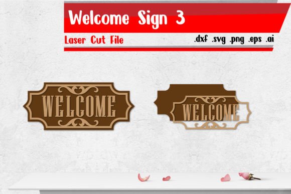 Download Welcome Sign 3 - Laser Cut Files - Laser cut file Collection