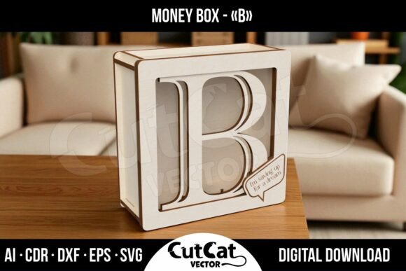 Download Letter «B» Money Box - Laser Cut File - Laser cut file Collection