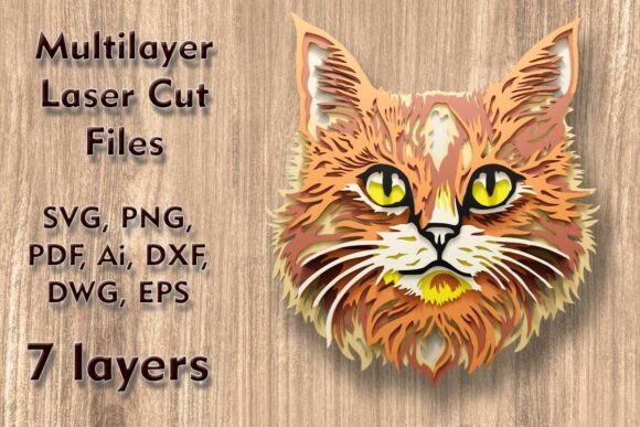 Download Cat 3D Multilayer Laser Cut Files - Laser cut file Collection