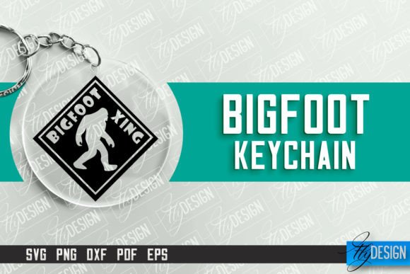 Download Bigfoot Keychain Design | Round Keychain - Keychain design Collection