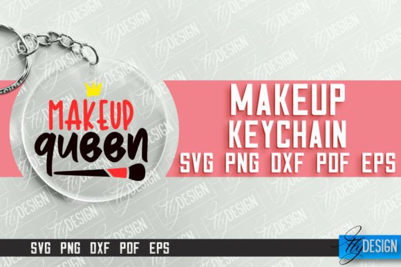 Download Make Up Keychain Design |Round Keychain - Keychain design Collection