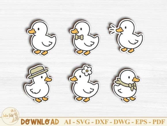 Download Cute Duck Laser Cut File SVG Bundle - Laser cut file Collection